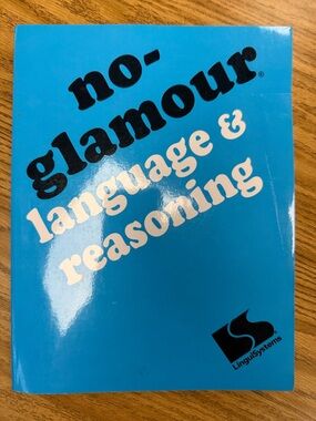 No - Glamour  language & reasoning workbook - blue cover